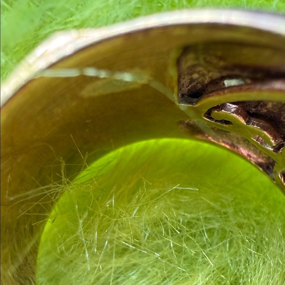 Sterling Silver 925 NH Blue Topaz Citrine Wide Band Ring - Picture 7 of 11